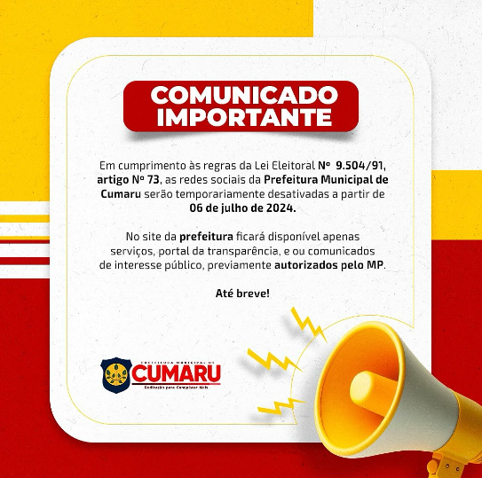 Leia mais sobre o artigo COMUNICADO IMPORTANTE